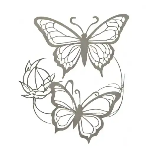 Thyroid Cancer Symbol With Butterfly