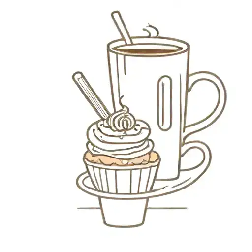 Cake And Coffee Cup