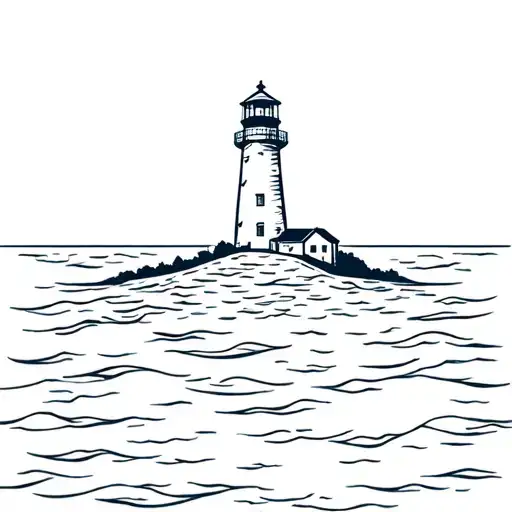 Lighthouse In The Sea That Symbolizes The Road