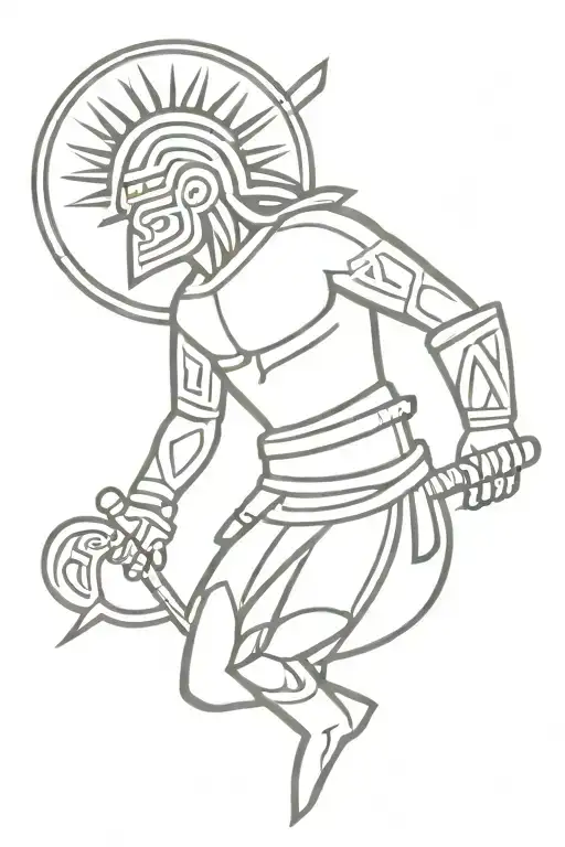 Kaizen Process Symbol Aztec Warrior