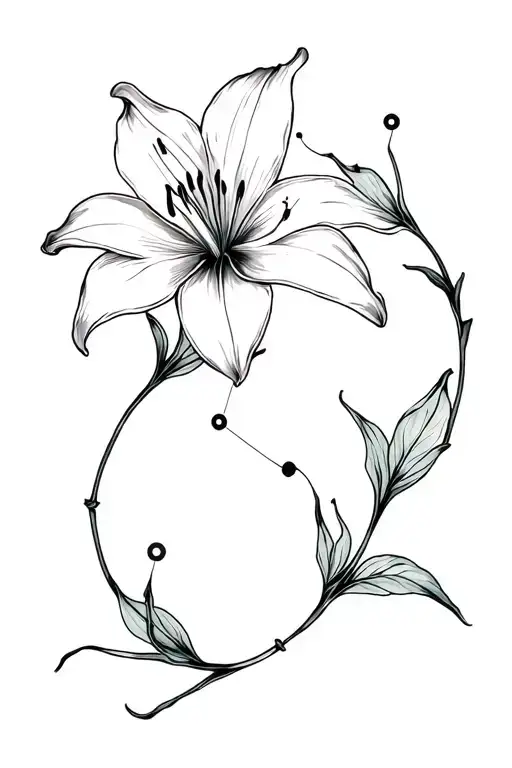 Lily Flowers Taurus Constellation Intertwined