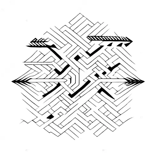 Two Indian Arrows Crossing To Make X