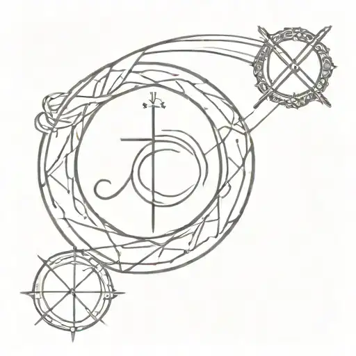 Ouroboros In Circle And Christian Cross In The Middle For Woman