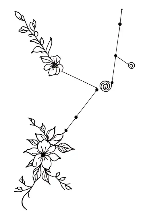 Floral Taurus Constellation