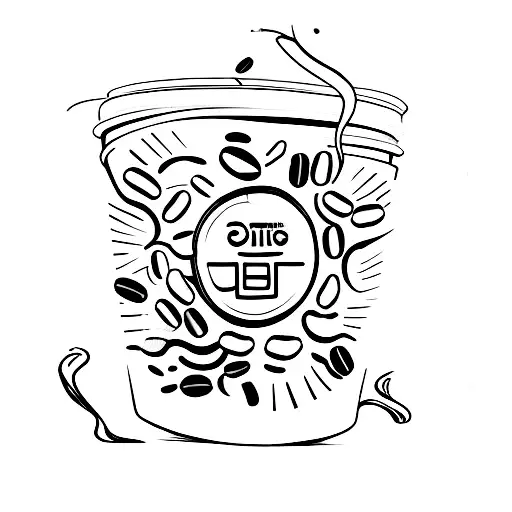 Coffee Cup With Sugar Bag