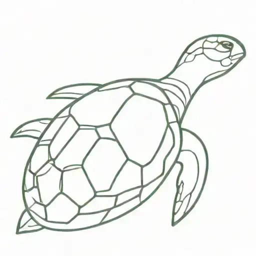 Turtle With A Wave Shell Pattern