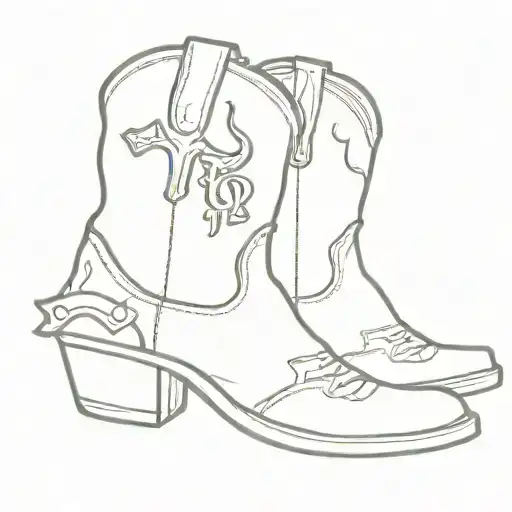 Simple Cowboy Boot With The Letters Ar Built Into The Stitching