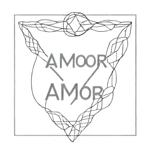 Word Amor Intertwined Geometric Style With Bracelet