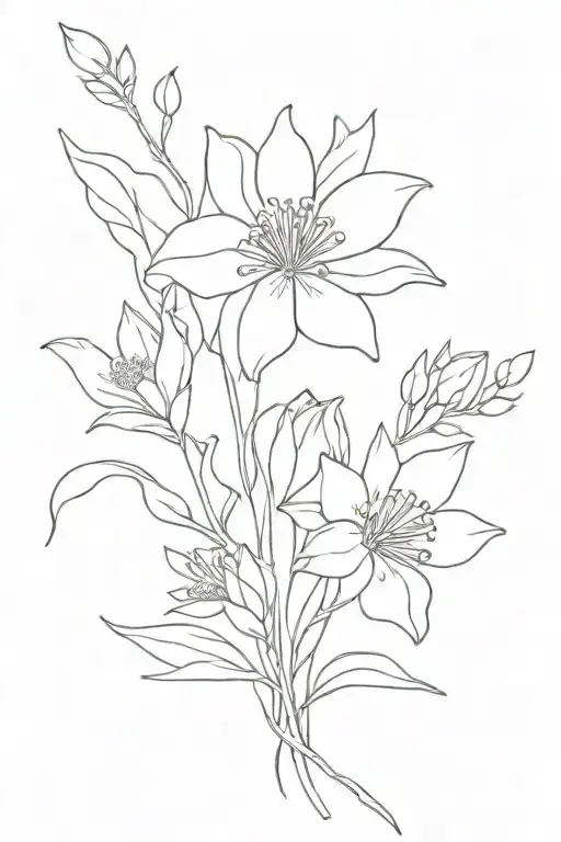 Bouquet Of My Childrens Birth Flowers Growing