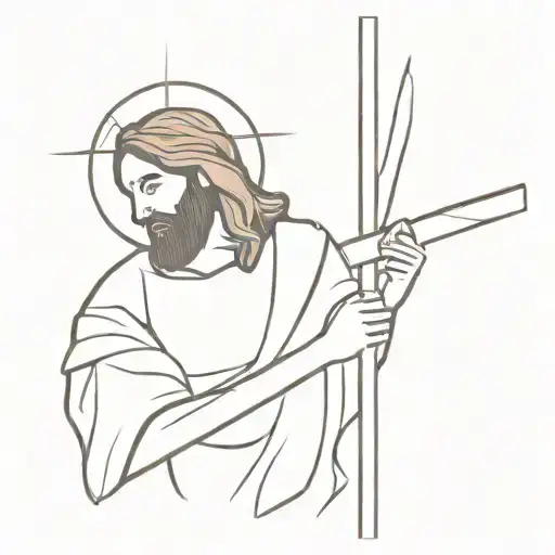Jesus Carrying His Cross Silhouette