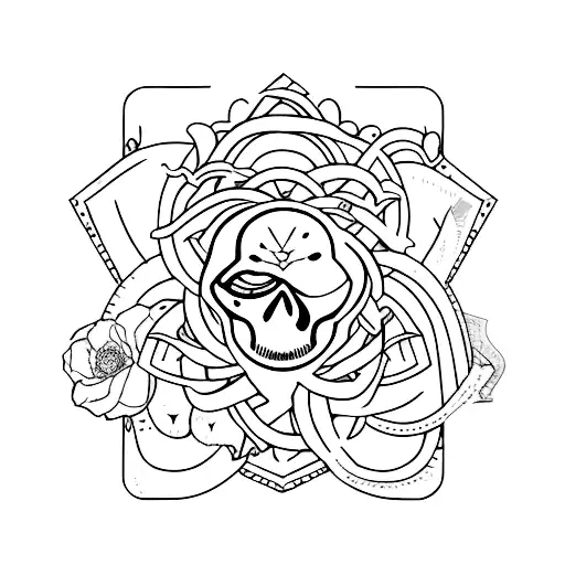 Cancer Sign With Ruby Stone And Larkspurflower