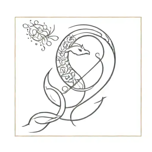 Crescent Moon And Serpent