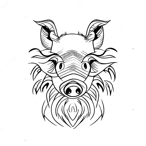 Wild Boar Face As A Tree