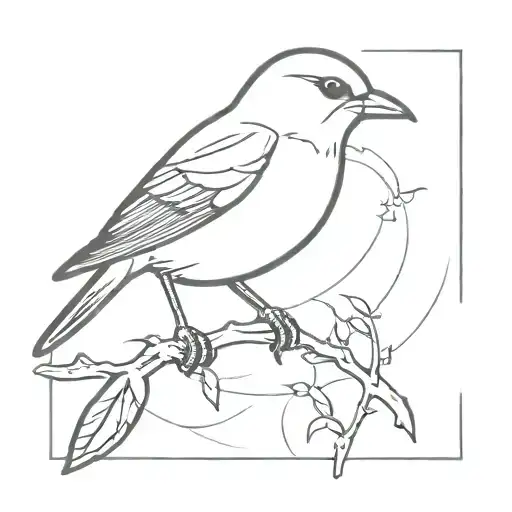 Very Simple Bird Tattoo With H Shape Outline