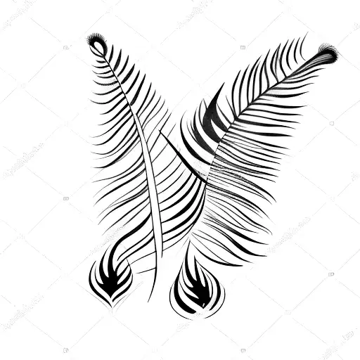 A Subtle Parrot Feather Design With A Hint Of Tropical Flowers