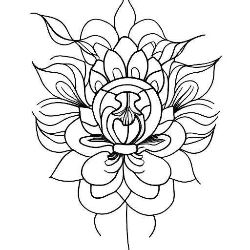 Line Work Tattoo Of A Delicate Lis Flower