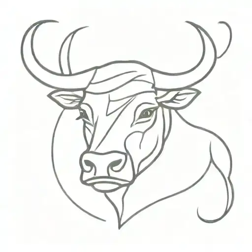 Astrological Sign Bull Head With The Letter