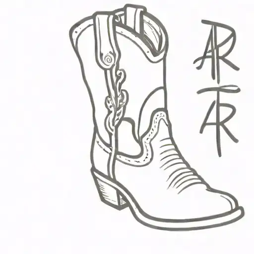 Cowboy Boot With The Letters Ar Built Into It Somehow