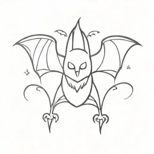 Cartoonish Bat Flying