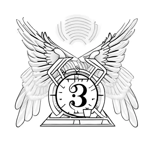 Angle Wings With The Number 32 And A Semicolon