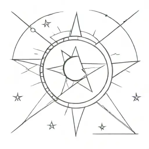 Single Star And Moon Merging Together