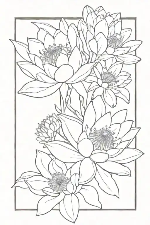 Water Lily And Aster Flower Bouquet