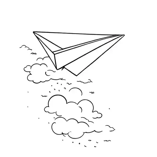 Paper Plane Flying Through A Cloud Storm