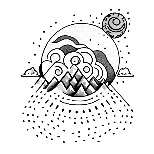 Boulder Rolling Up A Hill Below The Sun