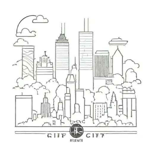 A Minimalist Tattoo Of The Kansas City Skyline With The Chiefs And Royals Logos Incorporated Subtly