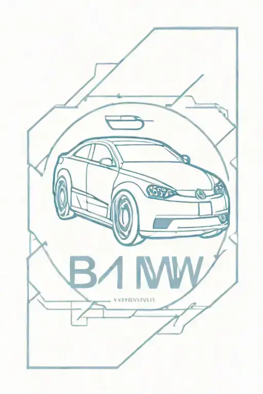 B M W Car Logo With Blue