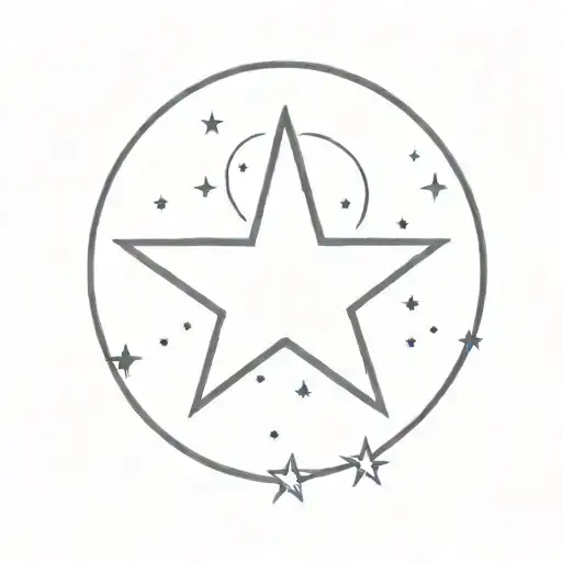 Single Star And Moon As Well