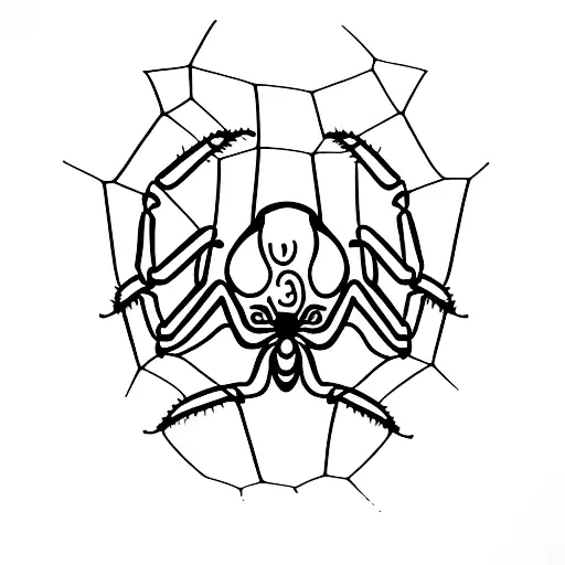 All Black Spider With The Number 56532 On Its Back