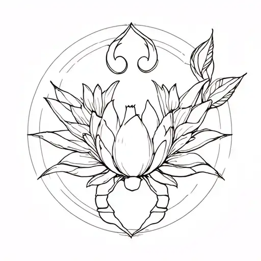 Astrological Scorpions Flower Lotus Lacing Sols And Moon