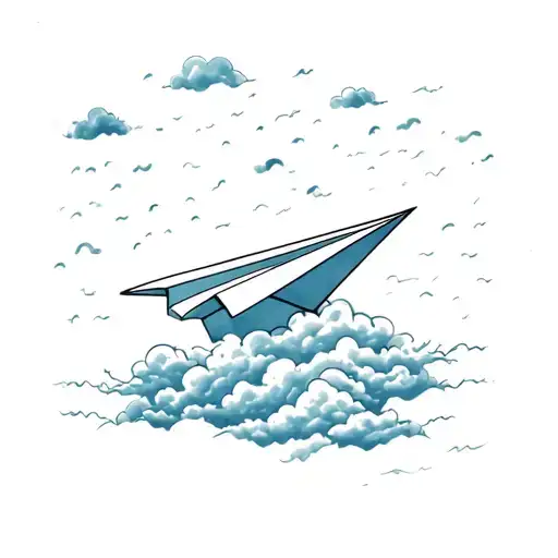 Paper Plane Flying Through A Cloud Storm