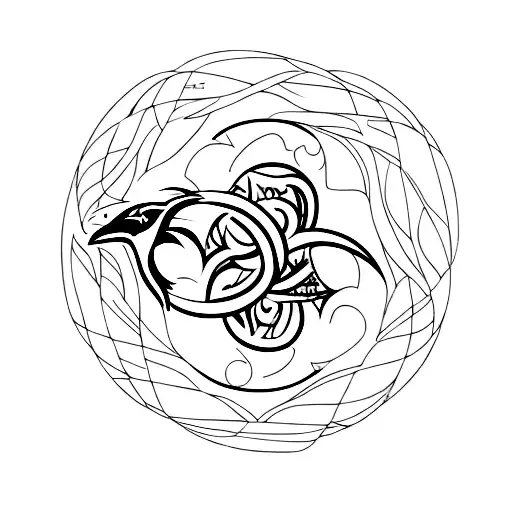 Two Ravens In A Circle