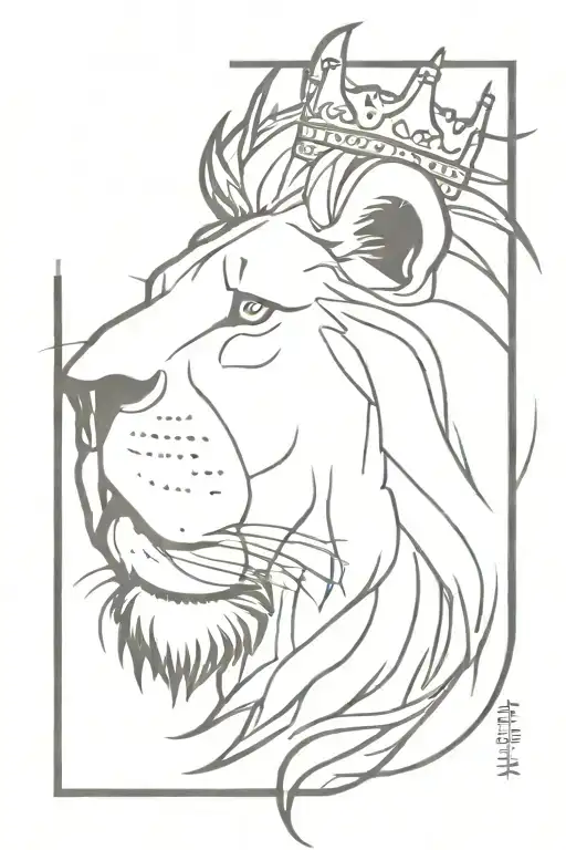 Lion With Crown Of Thorns And Cross Covering Eye