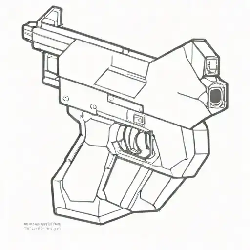 Incorporate A Futuristic Laser Gun Into A Geometric Design