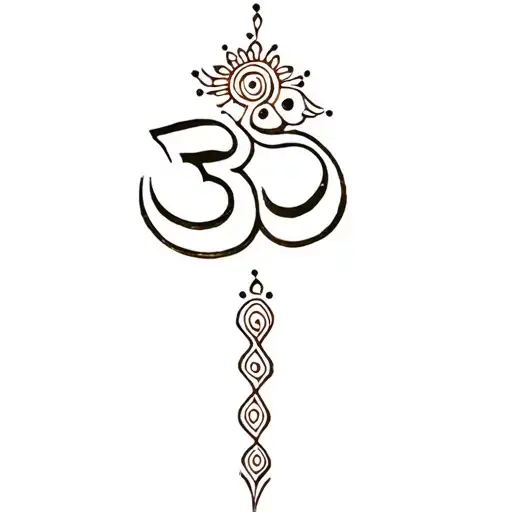 Henna With Om Symbol