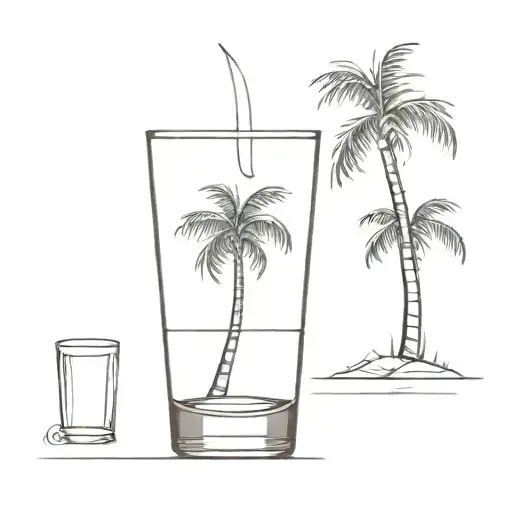 Palm Tree And Shot Glass