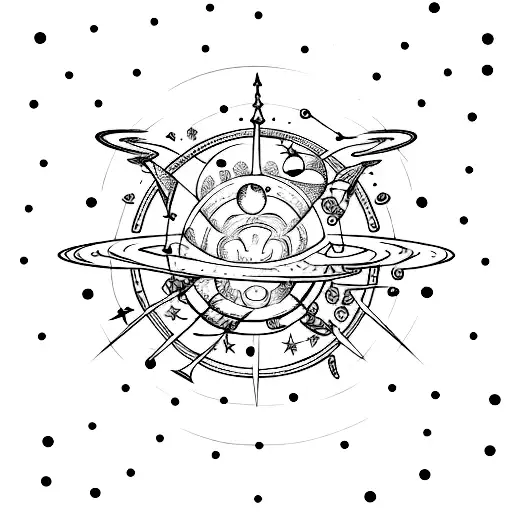 Spine Tattoo Planets And Stars With A Virgo Constellation