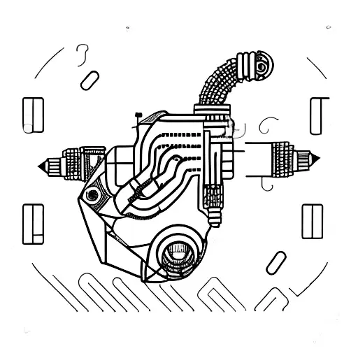 A Minimalist Tattoo Of A Robotic Arm Playing A Guitar Made Of Circuit Boards