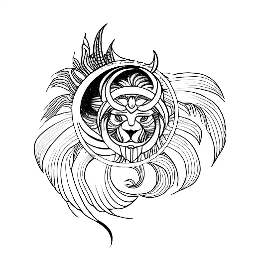 Infinity Symbol Birds Sun Moon Lion Feather