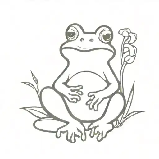 Frog Smoking Joint On A Mushroom And Smiling