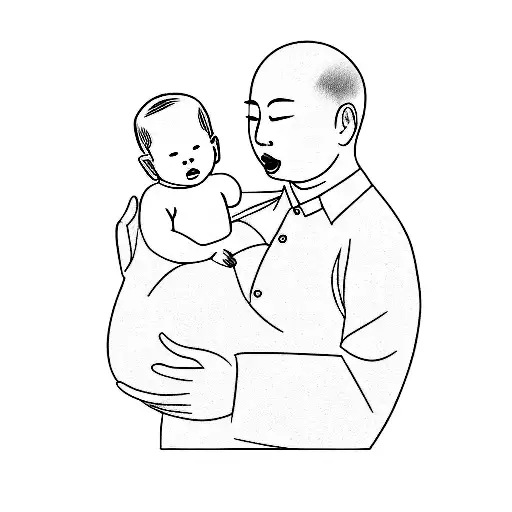 An Asian Man Holding A Baby