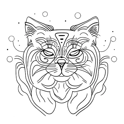 Golder Retriever And Black Cat