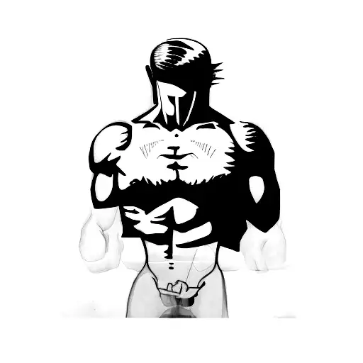 A Black And White Drawing Of A Man