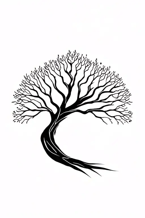 Abstract Lines In Shape Of A Tree