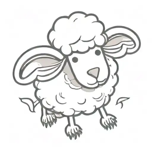 A Cartoon Sheep And Cartoon Chicken Wing