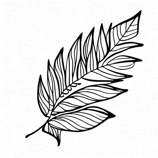 Vines With Dainty Leaves And Striped Of Color On Each Leaf