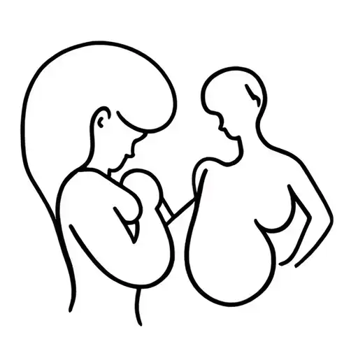 Family Tattoo Of 2 Girls 1 Baby 1 Potato 1 Breast